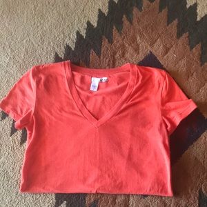 Orange V-neck